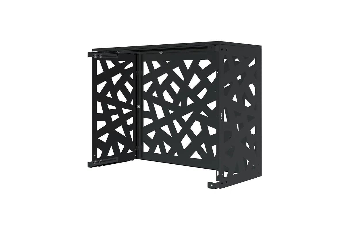 Casanoov Cache climatiseur Pompe À Chaleur AMARO RUIVO Taille M 109 x 67 x 86 cm – Acier Galvanisé Thermolaqué – Motif Géométrique – Pose Murale Ou Au Sol – Compatible Toutes Marques