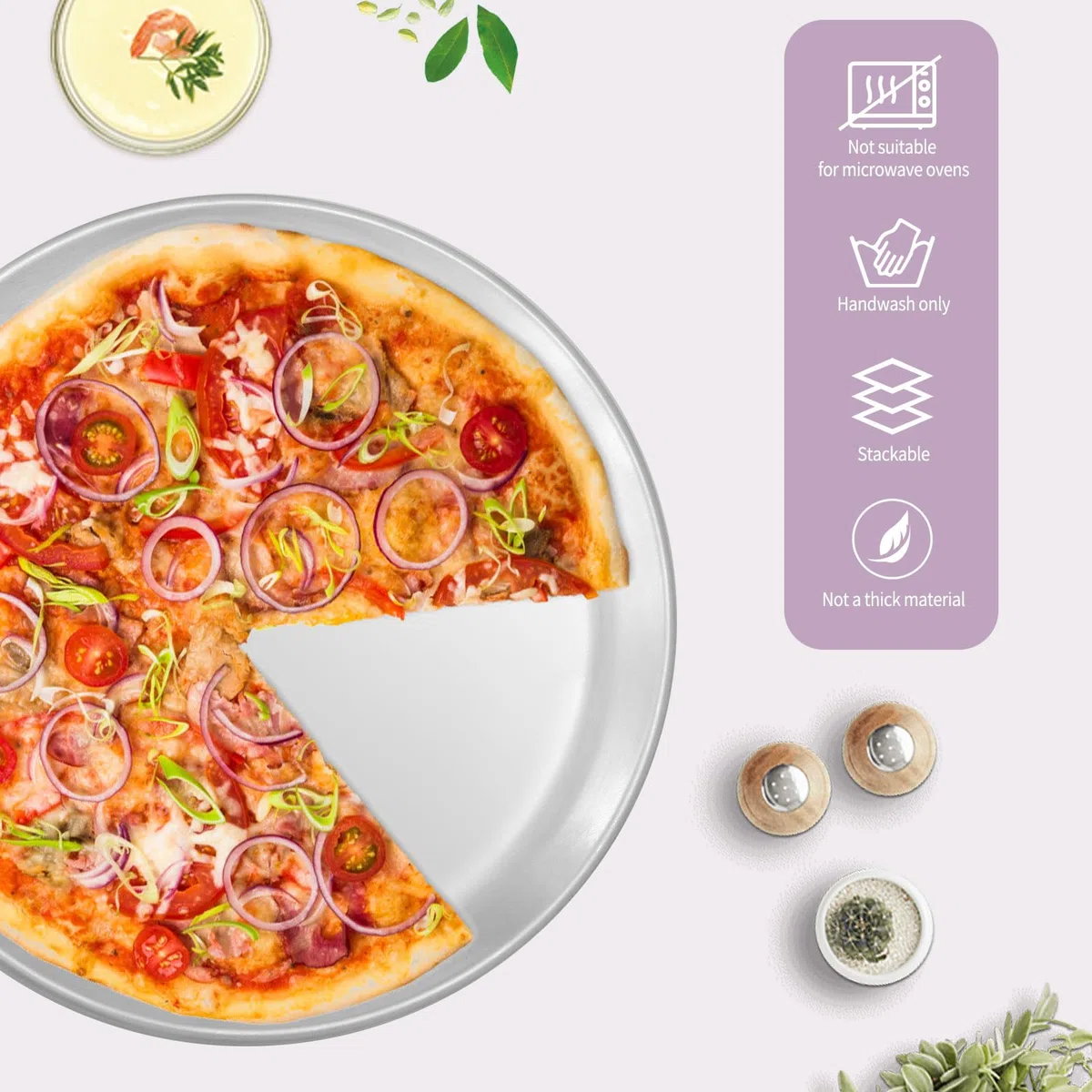 Lot de 10 plaques à pizza rondes en aluminium pour four, 30,5 cm pour tarte, biscuits, pizza, gâteau, cuisine, pâtisserie, maison, restaurant