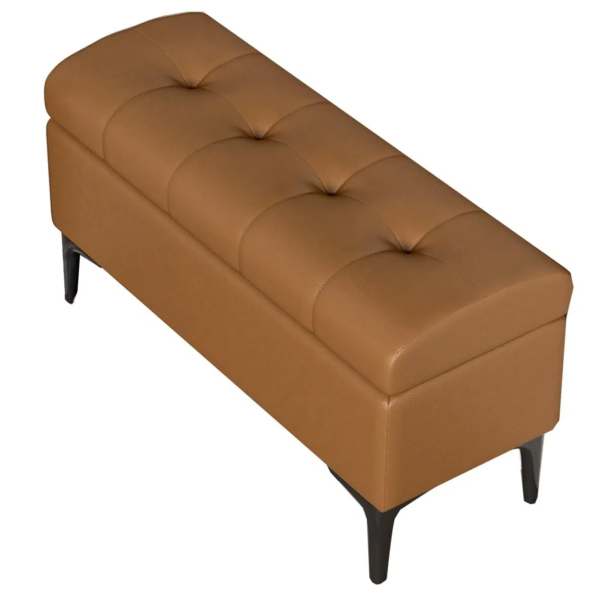 Pouf ottoman rond en similicuir de 60 cm avec repose-pieds pour chambre à coucher et entrée - Banc d'appoint rembourré polyvalent pour décoration d'intérieur chic