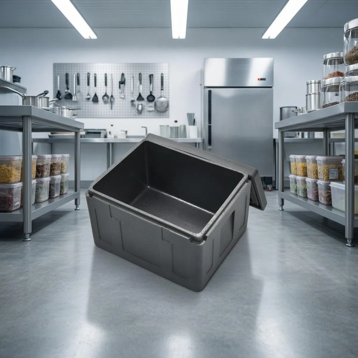 Boîte Isotherme Cvercle Capacité 81 Litres, Boîte Isotherme Poignées Encastrées, Robuste, Conteneur, pr s, Boîte 81L Charnière