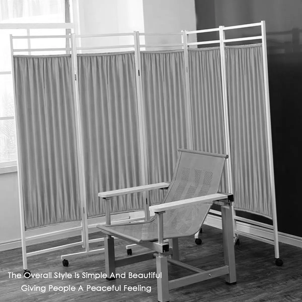 Paravent médical, paravent hospitalier, cloison Mobile sur roulettes, séparateur de pièce temporaire pour cliniques, Appartements, Salons, Chambres, Salons de beauté - 250 x 180 cm