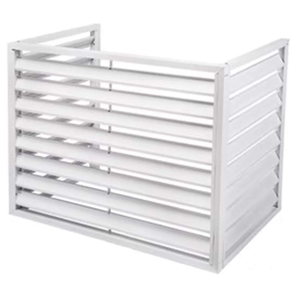 Cache Climatiseur Exterieur Aluminium, Couverture De Climatiseur Extérieur, Écran De Clôture For Climatiseur, Protection De Unité Extérieur Pour Pompe À Chaleur (White, 3 Sides)