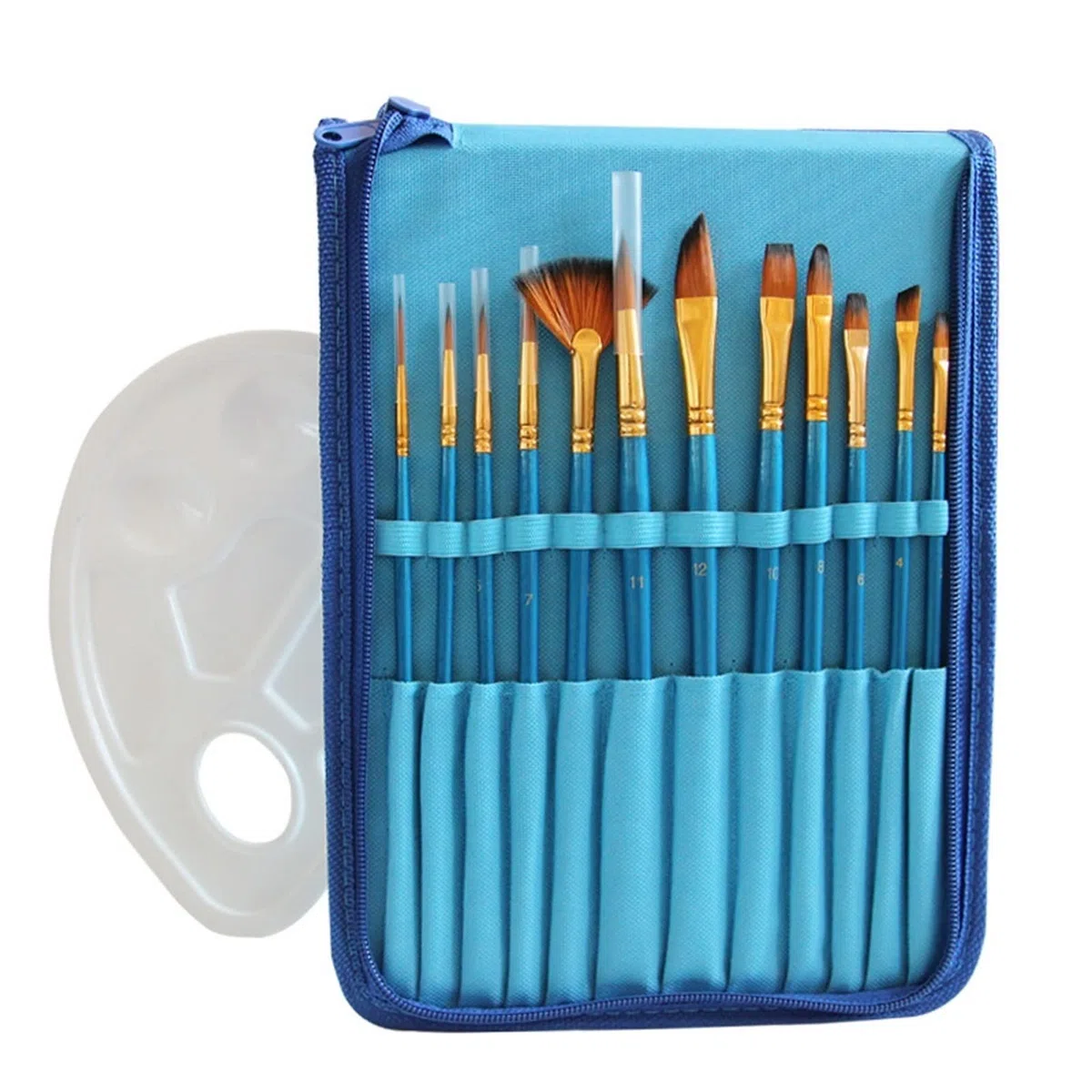 Ensemble De 12 Pinceaux Professionnels pour Artistes – Kit De Pinceaux pour Enfants Et Adultes. Idéal pour La Toile, L'Aquarelle Et Le Tissu – pour Débutants Et Professio(Noir-L)