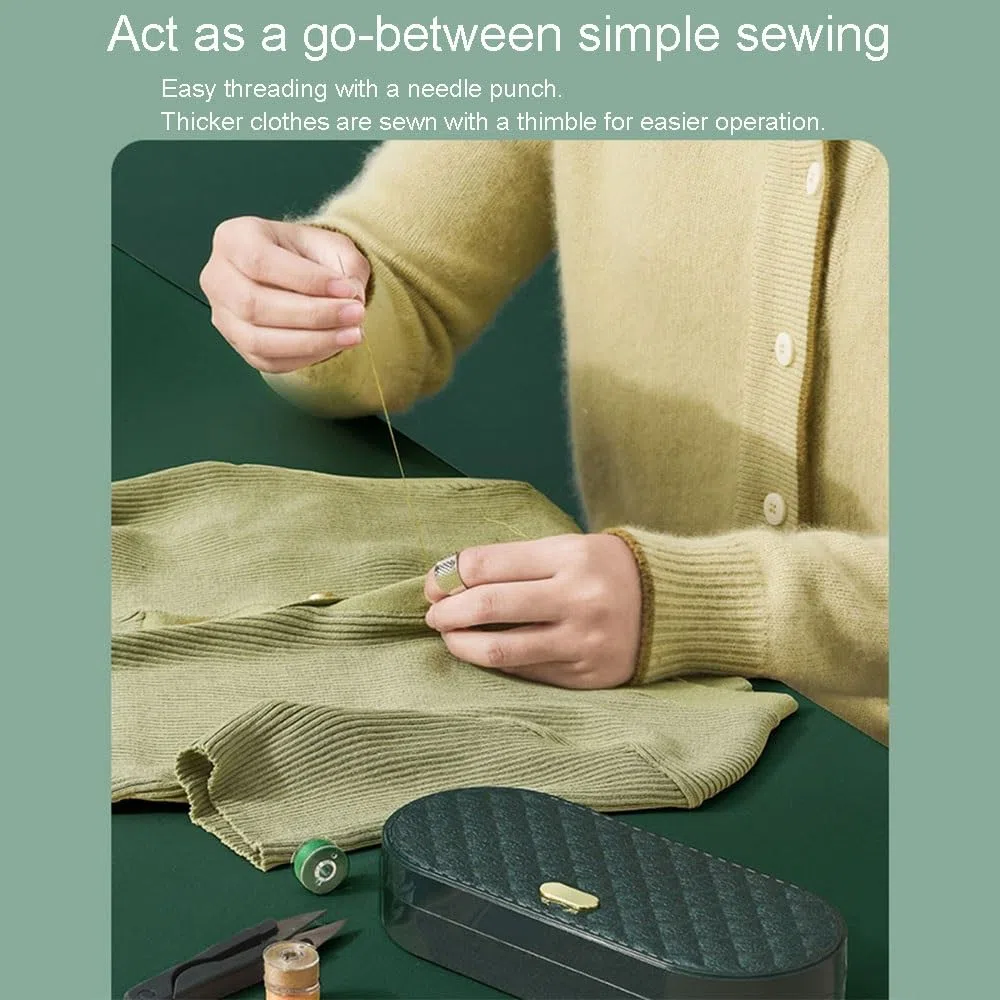 Kit de Couture Portable pour la Maison et Les Voyages, Ensemble Multifonctionnel Pratique, Aiguilles à Coudre à la Main, Fils, Ciseaux, Outil de Bricolage