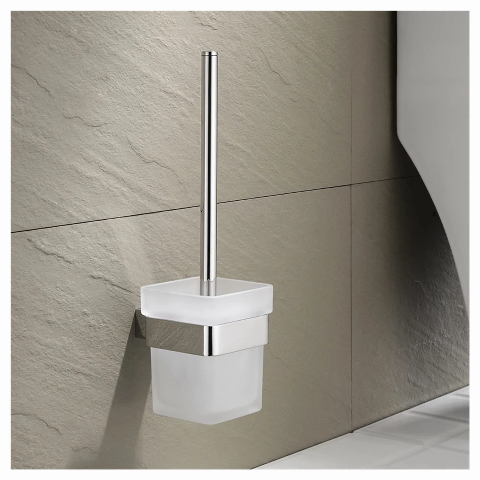 Brosse de toilette carrée pour salle de bain Brosse hygiénique pour mur de verre Déboucheur de toilette (couleur : 2 pièces) (1 pièce)