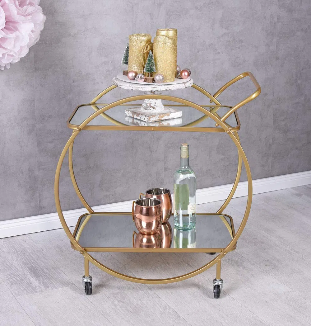 Chariot de bar sur roulettes Aja200X Palazzo - Doré