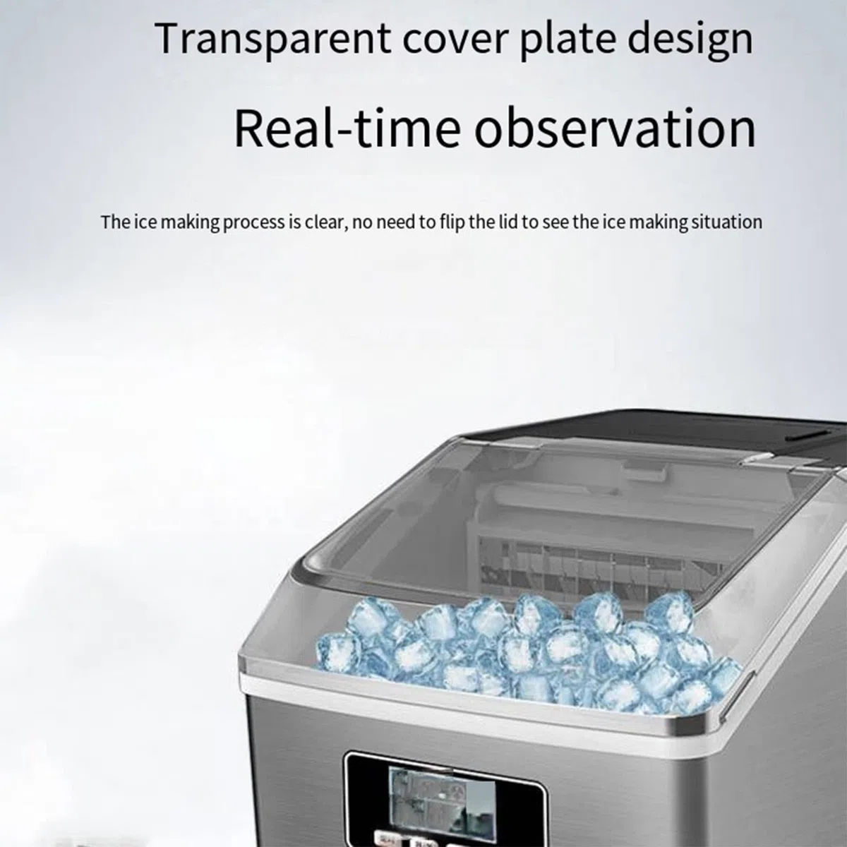 25 kg Machine à glace commerciale thé boutique petite machine à glaçons automatique glace faisant la machine carrée fabrication de glaçons,Addwatermanually