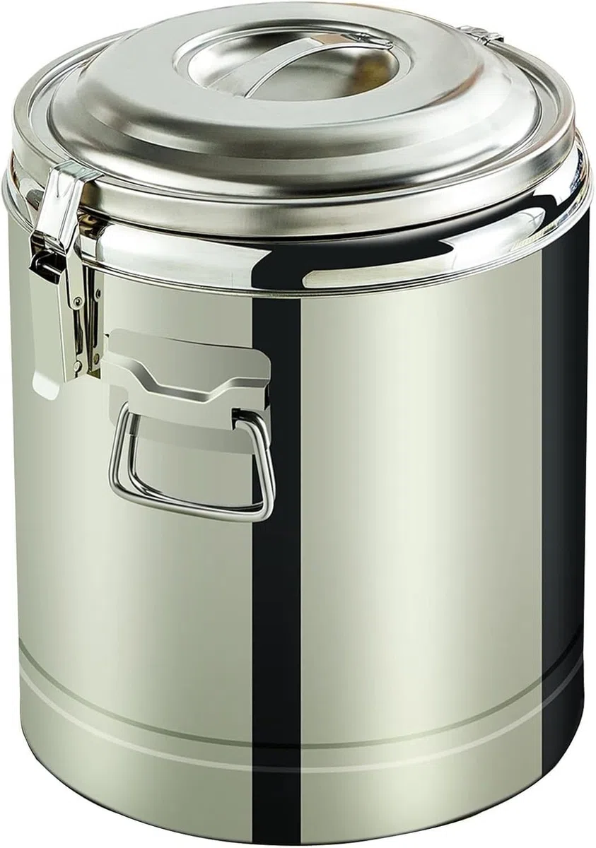 Contenant alimentaire isotherme 25L, seau déjeuner fermé pour aliments chauds et froids, grand bol de conservation sous vide pour repas, apéritifs, salades, fêtes et événements en, Argent, 40L