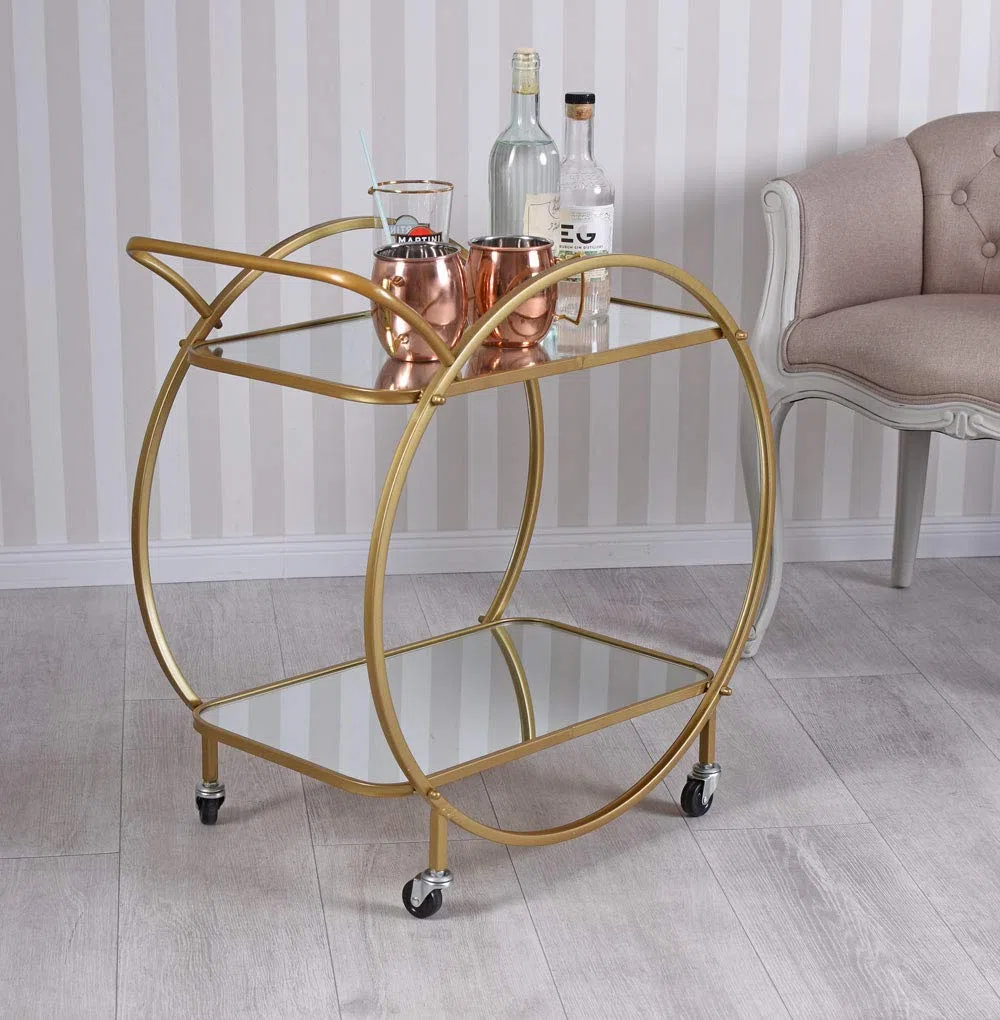 Chariot de bar sur roulettes Aja200X Palazzo - Doré