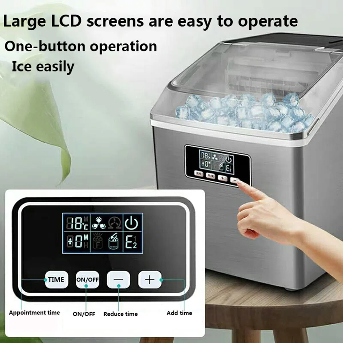 25 kg Machine à glace commerciale thé boutique petite machine à glaçons automatique glace faisant la machine carrée fabrication de glaçons,Addwatermanually
