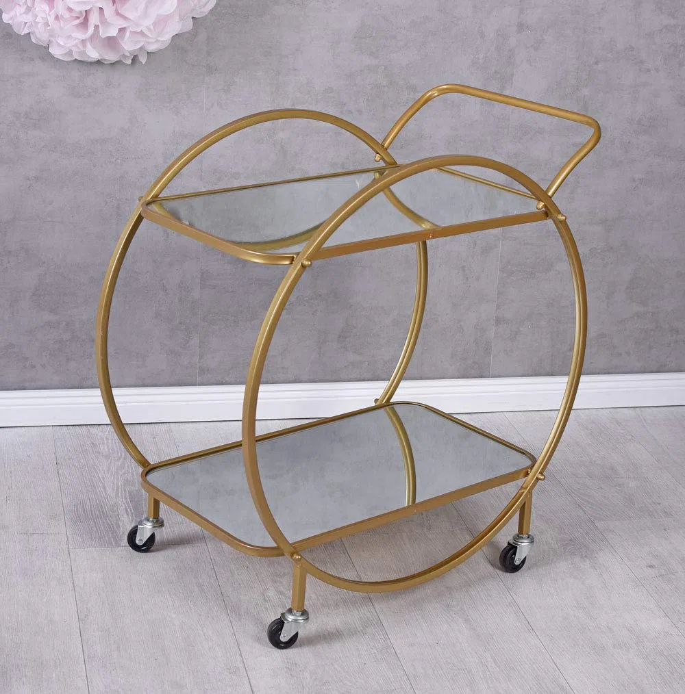 Chariot de bar sur roulettes Aja200X Palazzo - Doré