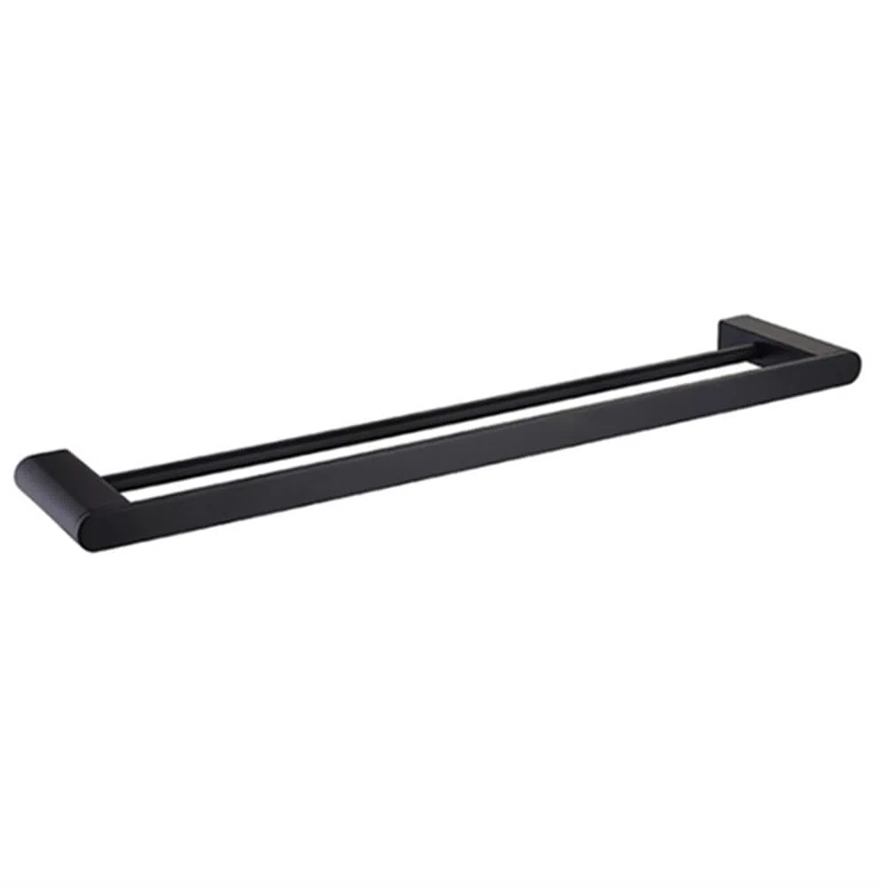 Support Mural en Acier Inoxydable Noir Mat, Porte-Papier hygiénique, Porte-Serviettes, Brosse de Toilette, Accessoires de quincaillerie, Double Porte-Serviettes