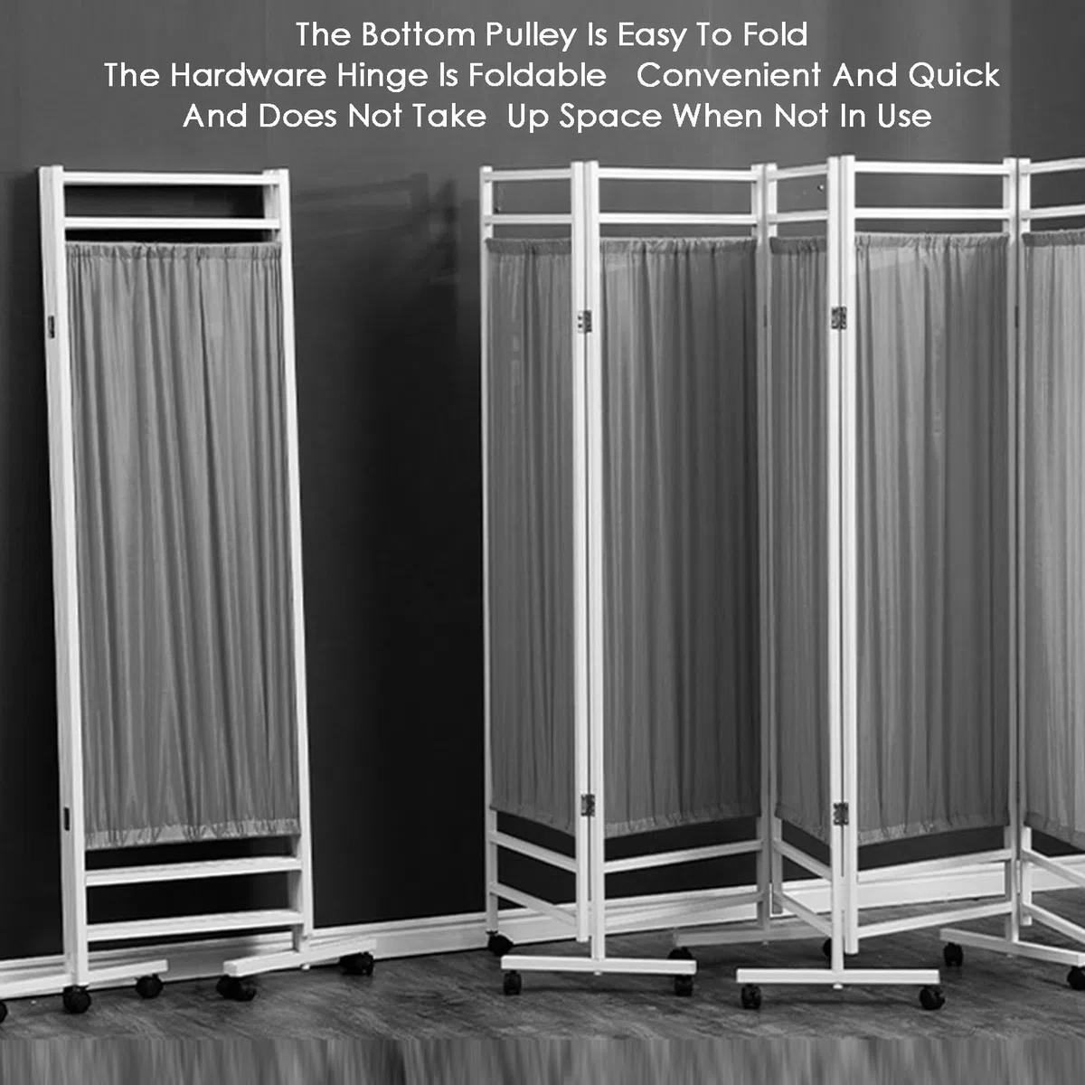 Paravent médical, paravent hospitalier, cloison Mobile sur roulettes, séparateur de pièce temporaire pour cliniques, Appartements, Salons, Chambres, Salons de beauté - 250 x 180 cm
