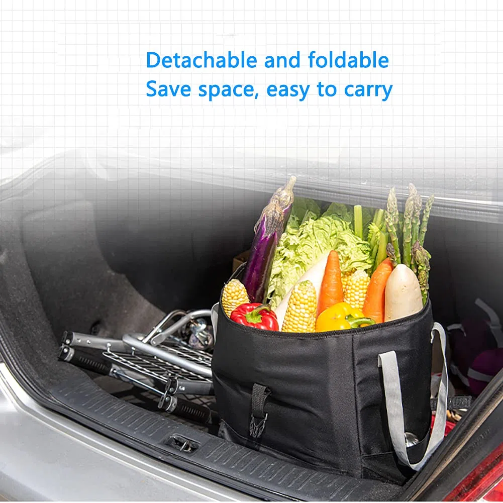 Sac à roulettes Pliable Panier Amovible À toute épreuve 65kg avec 2 grandes roues silencieux grande 45L Caddie 2 en 1 Alliage daluminium avec socle pour supermarché Voyage Pique-nique