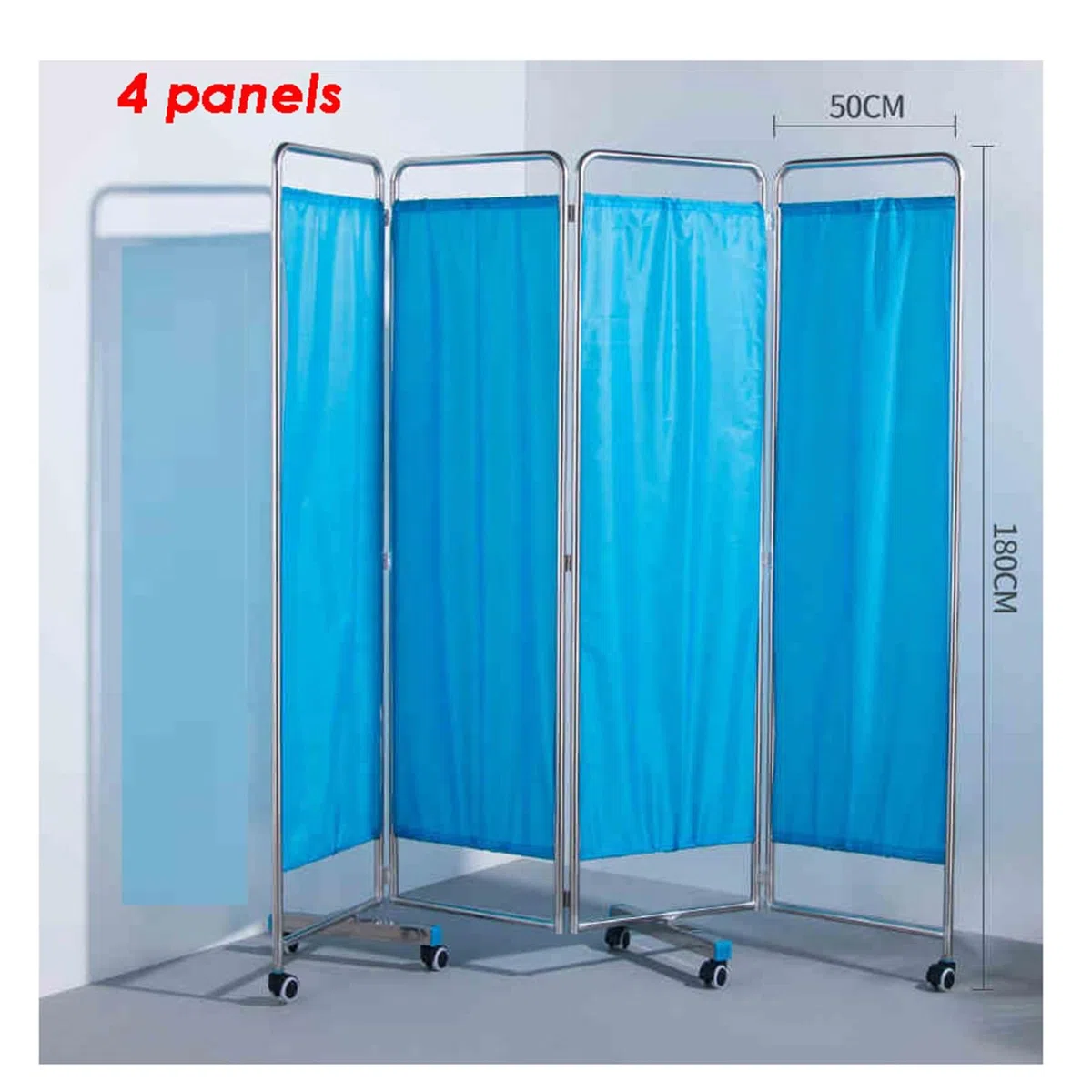 Paravent Médical À 4 Panneaux avec roulettes, Cloison De Séparation Pliable De 6 Pieds De Haut for Clinique/Salle D'examen/Patient, Clôture Temporaire