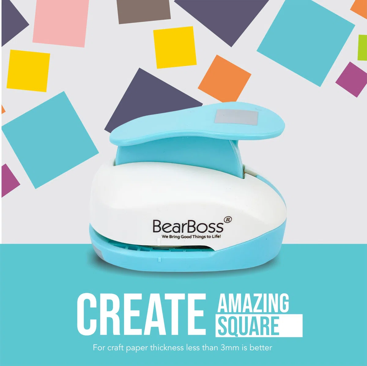 BearBoss Lot de 6 perforatrices de 2,5 cm pour travaux manuels, scrapbooking, formes mixtes pour enfants, enseignants, fournitures de bureau