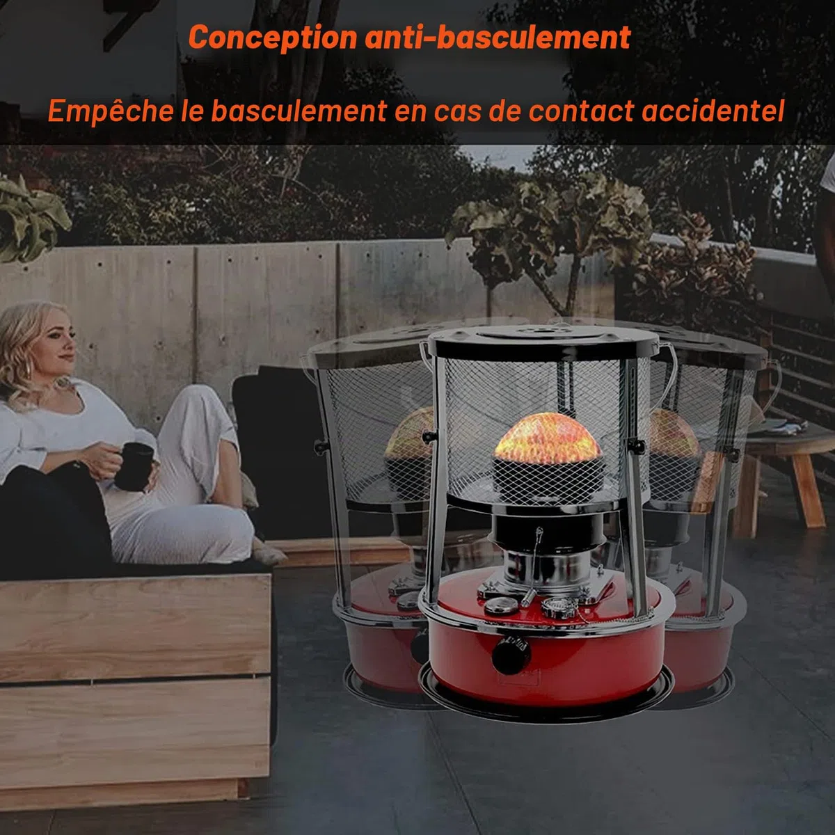 Poêle Pétrole Portable Chauffage sans Électricité Chauffe Pétrole D'intérieur pour Chauffe Tente Intérieure Camping Cuisson